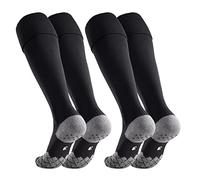 Northdeer Boys Football Socks with Anti-slip Soles 2 Pairs (Black M/2.5-5)