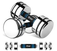 Northdeer Dumbbells Set, Adjustable Ultracompact Chrome Weights Home | Adjustable 2.5kg 5kg 7.5kg 10kg 15kg 25kg Chrome Dumbbell with Foam Handles Home Gym Workout