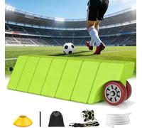 Northdeer Extra Large Soccer Rebounder Board, Portable High Elasticity Soccer Wall, Dual Surface Football Goals Training Equipment with Adjustable Angle, Water Pipe, Ball Trainer and Six Disc Cones