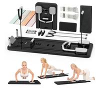 Northdeer Foldable Pilates Reformer, Upgraded 8-in-1Home Workout,Black