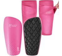 Northdeer Footbal Shin Pads Boys,Sleeves with Insert Pocke(Pink L)