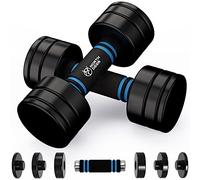 Northdeer Steel Dumbbells Adjustable Black Coated Weight 10kg Set(5kg/7kg/8kg/10kg) with Foam Handles for Home Gym Workout - Strength Trainging for Men, Women (2×10kg)