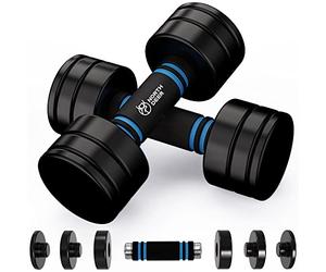 Northdeer Steel Dumbbells Adjustable Black Coated Weight 5kg Set(2.5kg/3.5kg/4kg/5kg) with Foam Handles for Home Gym Workout - Strength Trainging for Men, Women (2×5kg)