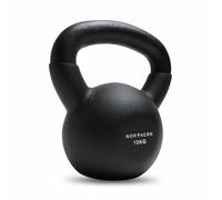 NORTHERN Black Neoprene Coated Cast Iron Kettlebell, 4kg-12kg Strength Training Weight, Flat Base, Durable Non-Slip Grip Kettle Bells for Fitness, Cross Training, Strength & Conditioning (10kg)