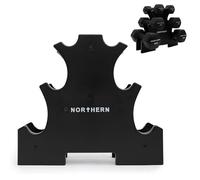 NORTHERN 3-Tier Dumbbell Storage Rack, Black, Heavy Duty Mini Tree Rack for Home Gym, Weight Stand for Dumbbells, Space-Saving Design for Strength Training & Arm Workouts
