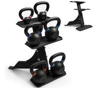 NORTHERN 3-Tier Kettlebell Storage Rack, Heavy Duty Alloy Steel, Black Finish, Space-Saving Weight Stand for Home Gym Organization, Durable Storage Organizer for Fitness Equipment & Workout Area