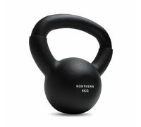 NORTHERN Black Neoprene Coated Cast Iron Kettlebell, 4kg-12kg Strength Training Weight, Flat Base, Durable Non-Slip Grip Kettle Bells for Fitness, Cross Training, Strength & Conditioning (6kg)