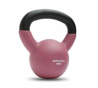 NORTHERN Dusk Pink Coated Cast Iron Kettlebell, 4kg-12kg Strength Training Weight, Flat Base, Durable Non-Slip Grip Kettle Bells for Fitness, Cross Training, Strength & Conditioning (6kg)