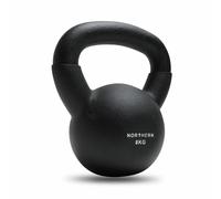 NORTHERN Black Neoprene Coated Cast Iron Kettlebell, 4kg-12kg Strength Training Weight, Flat Base, Durable Non-Slip Grip Kettle Bells for Fitness, Cross Training, Strength & Conditioning (8kg)