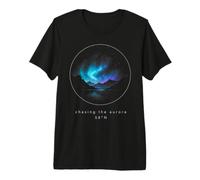 Northern Aurora Borealis Lights Mountain Lake 58°N Premium T-Shirt