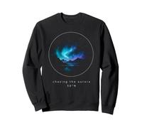 Northern Aurora Borealis Lights Mountain Lake 58°N Sweatshirt