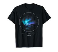Northern Aurora Borealis Lights Mountain Lake 58°N T-Shirt