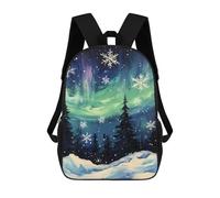 Northern Auroras Snowflakes 17 Inches Large Backpack Work Travel Laptop Bag Casual Daypack
