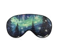 Northern Auroras Snowflakes Blackout Sleep Mask for Side Sleeper Soft Covers for Travel Essentials Nap