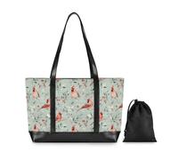 Northern Birds Green Large Capacity Womens Laptop Tote Bag with Zipper Tote Bag With Zipper for Work with Tablet bolso de trabajo para mujer