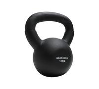 NORTHERN Black Neoprene Coated Cast Iron Kettlebell, 4kg-12kg Strength Training Weight, Flat Base, Durable Non-Slip Grip Kettle Bells for Fitness, Cross Training, Strength & Conditioning (12kg)