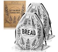 Northern Breadworks Large Organic 100% Cotton Bread Bag | No Plastic | Reusable Washable | 41x33 cm | Eco Bread Bags for Homemade Bread (Two Bread Bags)