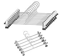 NORTHERN BROTHERS Adjustable Clip Hangers - 50 Pack Non-slip Trouser & Skirt Hangers with Clips