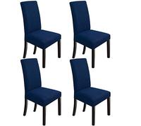 NORTHERN BROTHERS Chair Covers for Dining Room 4 Pack Navy Blue Chair Covers Super Fit Washable Kitchen Chair Protector Cover for Dining Room, Hotel, Ceremony