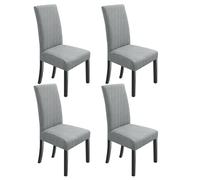 NORTHERN BROTHERS Dining Chair Covers Set of 4, Stretch Parson Chair Covers, Slipcovers, Light Grey