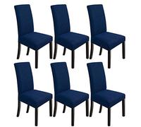 NORTHERN BROTHERS Dining Room Chair Covers 6 Pack Chair Covers Stretch Parsons Chair Covers Universal Spandex Dining Chair Slipcovers Seat Covers for Dining Chairs (Navy Blue)