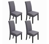 NORTHERN BROTHERS Dining Room Chair Covers Stretch Chair Covers, Removable Washable Parsons Kitchen Chairs Covers Set of 4, Dark Grey