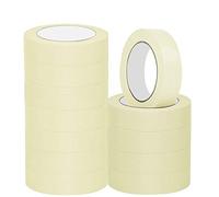 NORTHERN BROTHERS Masking Tape for Painting Painting Tape Masking Tape 25mm Indoor Decorators Decorating Tape Beige Adhesive Crafts Painters Tape 12 Rolls (25mm x 20M)