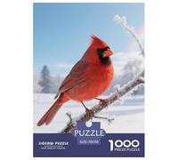 Northern Cardinal 1000 Piece Puzzle Evening Activity For Adults Stress Relief Quiet Play Bird Beautiful Decor 70x50cm/1000pcs