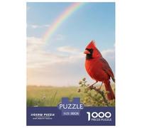 Northern Cardinal 1000 Piece Puzzle Evening Activity For Adults Stress Relief Quiet Play Bird Beautiful Decor 38x26cm/1000pcs
