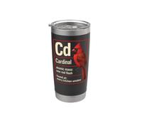 Northern Cardinal Cd Element Atomic Mass One Red Flash Stainless Steel Insulated Tumbler