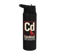 Northern Cardinal Cd Element Atomic Mass One Red Flash Stainless Steel Insulated Water Bottle