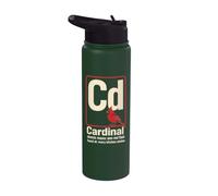 Northern Cardinal Cd Element Atomic Mass One Red Flash Stainless Steel Insulated Water Bottle
