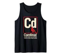Northern Cardinal Cd Element Atomic Mass One Red Flash Tank Top