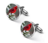 Northern Cardinal Men's Cufflinks Alloy Cuff Link Classic Shirt Accessories for Party Business Wedding