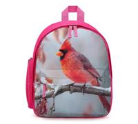 Northern Cardinal on Snow Branches Mini Backpack Lightweight Shoulder Bag Pink-style