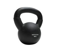 NORTHERN Cast Iron Kettlebell - Black Neoprene Coated Weight 4kg-12kg with Flat Base & Non-Slip Grip for Strength Training, Cross Training & Home Gym Workouts