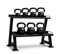 NORTHERN Cast Iron Kettlebell Set 4-28kg with 2-Tier Weight Rack