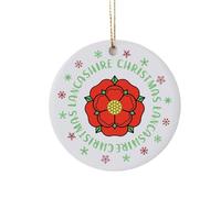 Northern Christmas Tree Ornament, Bauble, Lancashire or Yorkshire Rose Tree Decorations (Lancashire Christmas)