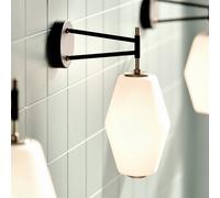 Northern Dahl wall lamp, white/black, glass, plug, E27
