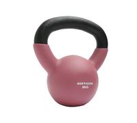 NORTHERN Dusk Pink Coated Cast Iron Kettlebell, 4kg-12kg Strength Training Weight, Flat Base, Durable Non-Slip Grip Kettle Bells for Fitness, Cross Training, Strength & Conditioning (6kg)