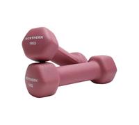 Northern Dusk Pink Neoprene Hex Dumbbells Pair, 1kg-8kg Hand Weights for Home Gym Strength Training, Non-Slip Hexagonal Dumbbells for Fitness, Aerobics, Yoga & Toning (1kg x 2)