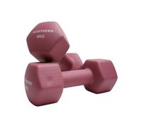 Northern Dusk Pink Neoprene Hex Dumbbells Pair, 1kg-8kg Hand Weights for Home Gym Strength Training, Non-Slip Hexagonal Dumbbells for Fitness, Aerobics, Yoga & Toning (8kg x 2)