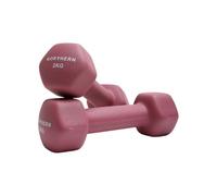 Northern Dusk Pink Neoprene Hex Dumbbells Pair, 1kg-8kg Hand Weights for Home Gym Strength Training, Non-Slip Hexagonal Dumbbells for Fitness, Aerobics, Yoga & Toning (2kg x 2)
