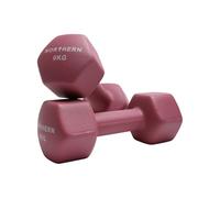 Northern Dusk Pink Neoprene Hex Dumbbells Pair, 1kg-8kg Hand Weights for Home Gym Strength Training, Non-Slip Hexagonal Dumbbells for Fitness, Aerobics, Yoga & Toning (6kg x 2)