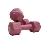 Northern Dusk Pink Neoprene Hex Dumbbells Pair, 1kg-8kg Hand Weights for Home Gym Strength Training, Non-Slip Hexagonal Dumbbells for Fitness, Aerobics, Yoga & Toning (5kg x 2)