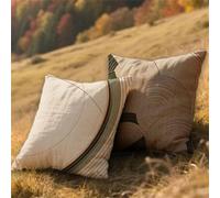 Northern Europe Cushion Covers 24x24in Outdoor Cushions Waterproof Linen Throw Pillow Covers Line Double Sided Printing Pack of 2 Square Pillowcase for Fall Patio Garden Furniture Decor Pillows AU-488