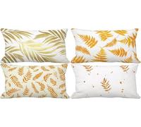 Northern Europe Cushion Covers 30 x 50 Leaf Outdoor Cushions Soft Set of 4 Rectangle Decorative Pillows with Smooth Invisible Zip for Livingroom Summer Outdoor Patio Garden Home Decor Gifts 3j-94