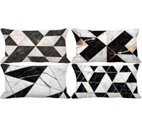 Northern Europe Cushion Covers 60 x 80 Geometry Outdoor Cushions Soft Set of 4 Rectangle Decorative Pillows with Smooth Invisible Zip for Livingroom Summer Outdoor Patio Garden Bench Home Decor 5i-29R