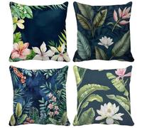 Northern Europe Cushion Covers 70 x 70 Set of 4, Outdoor Cushions Simple Sofa Pillows Covers, Square Waterproof Linen Decorative Pillows with Invisible Zipper for Patio Garden Home Decor Gifts y4-K