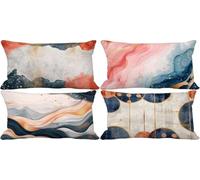Northern Europe Cushion Covers 70 x 90 Outdoor Cushions Soft Set of 4 Rectangle Decorative Pillows Cover Abstract Pattern Design with Invisible Zip Livingroom Sofa Home Decor, Gifts for Women v-q160